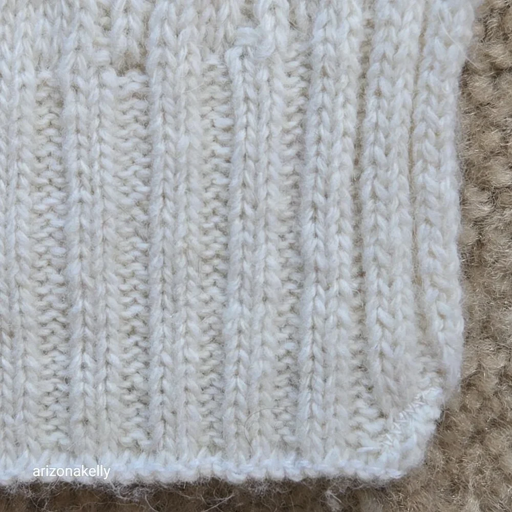 Wool or Wool Blend Cable Knit Ivory Scarf